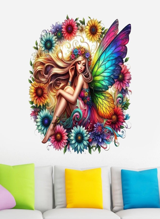 Sticker Studio ملصق جداري من الفينيل PVC بتصميم فتاة خيالية ملونة من ستيكر ستوديو - مثالي لغرفة المعيشة، غرفة النوم، الردهة، غرفة الأطفال، غرفة اللعب (المقاس - 38 سم × 38 سم) - Image 2